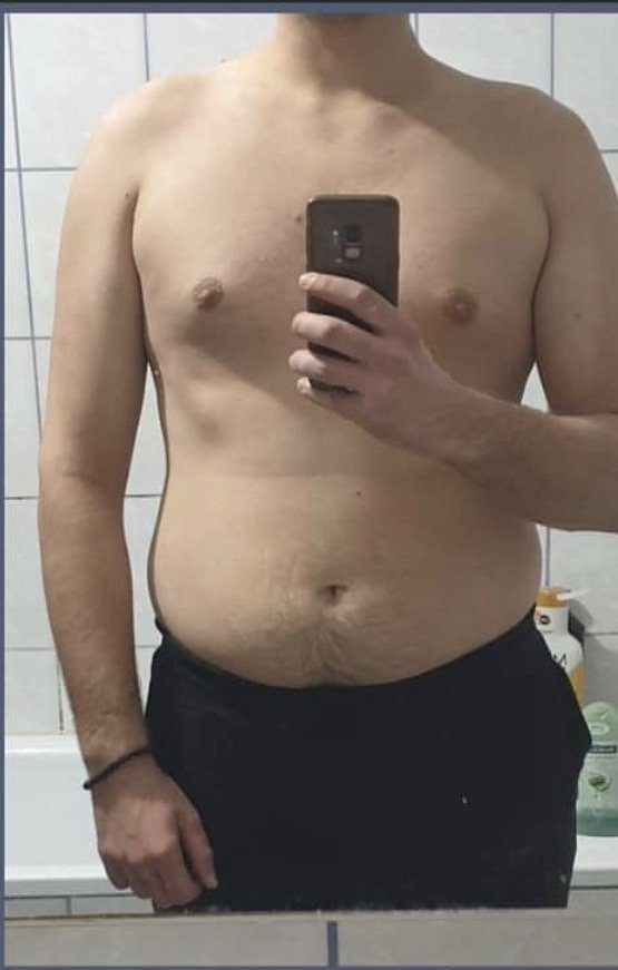 Fat loss client before personal training with Nikola, Palm Jumeirah Dubai